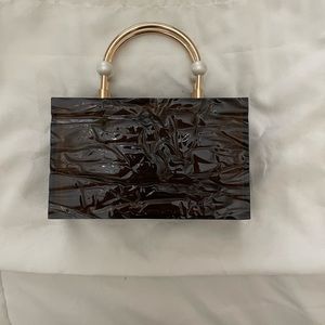 Brown Acrylic Zara Clutch